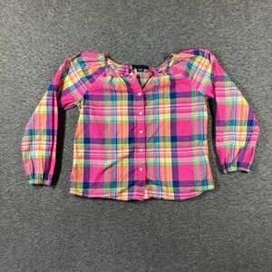 Ralph Lauren Shirt‎ Girls 7 Pink Plaid Button up Preppy Classic